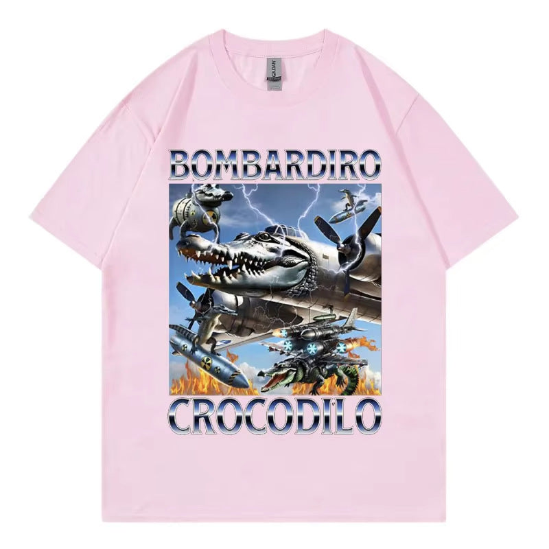 Women's Men T Shirt Bombardiro Crocodilo Plane Bomber Funny - MarkoFit