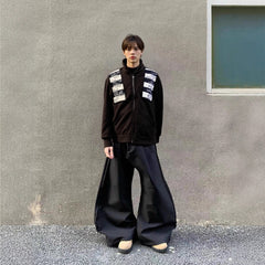 Street Style Letter Patch Suede Hooded Sweatshirt for Men and Women - MarkoFit