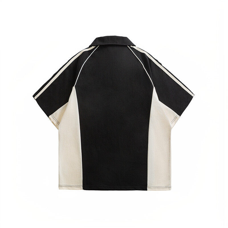 Polo à manches courtes et manches mi-longues à blocs de couleur pour hommes et femmes - MarkoFit