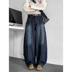 Jean large délavé bleu foncé pour homme - MarkoFit