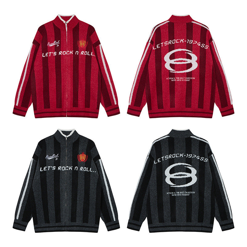 Pull à rayures et col montant pour homme - MarkoFit