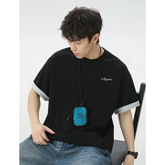 Short sleeved letter embroidered T-shirt for men - MarkoFit