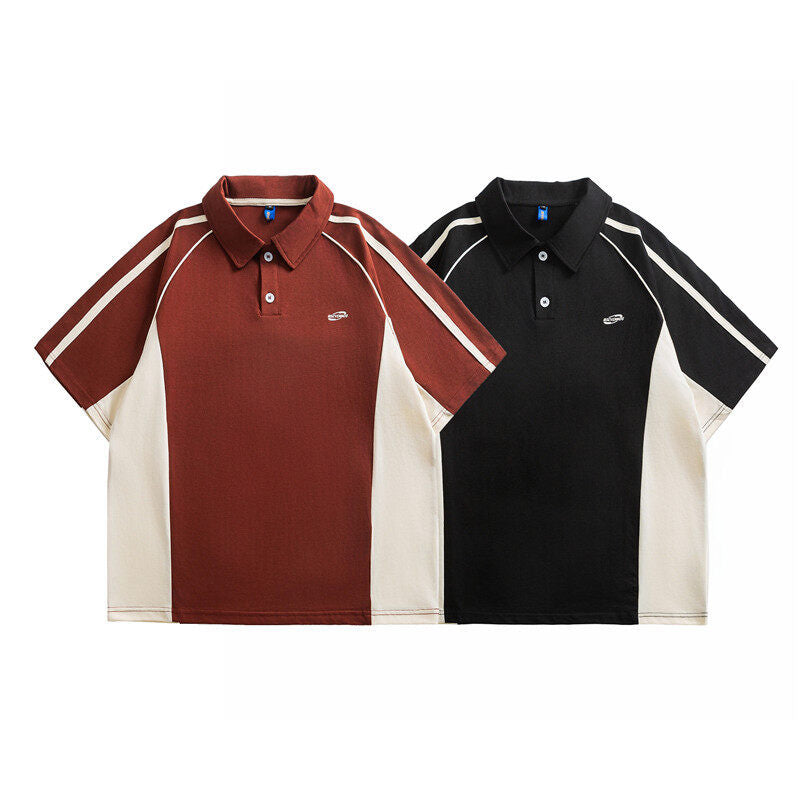 Polo à manches courtes et manches mi-longues à blocs de couleur pour hommes et femmes - MarkoFit