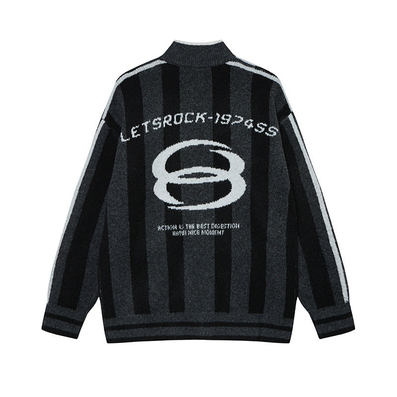 Pull à rayures et col montant pour homme - MarkoFit