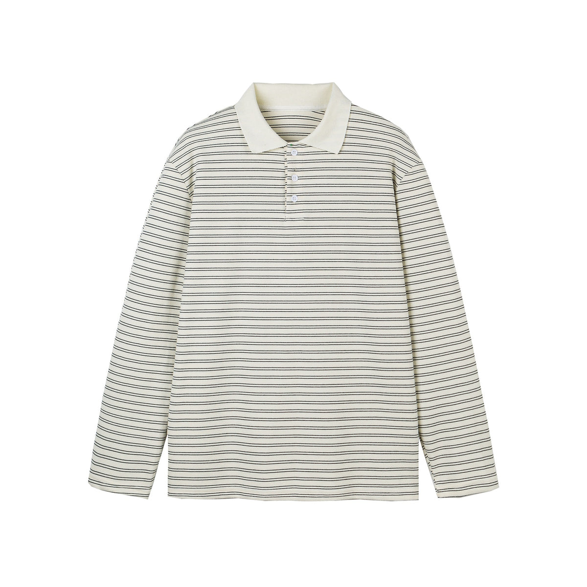 Long Sleeve Polo Shirt Unisex Relaxed Loose Fit Turn-down Collar Base - MarkoFit