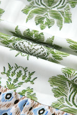 Green Floral Print Contrast Patchwork Ruffle Detail Mini Dress - MarkoFit