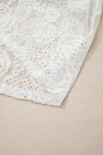 White Tie Spaghetti Straps Floral Lace Overlay Long Dress - MarkoFit