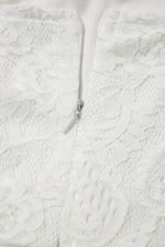 White Tie Spaghetti Straps Floral Lace Overlay Long Dress - MarkoFit