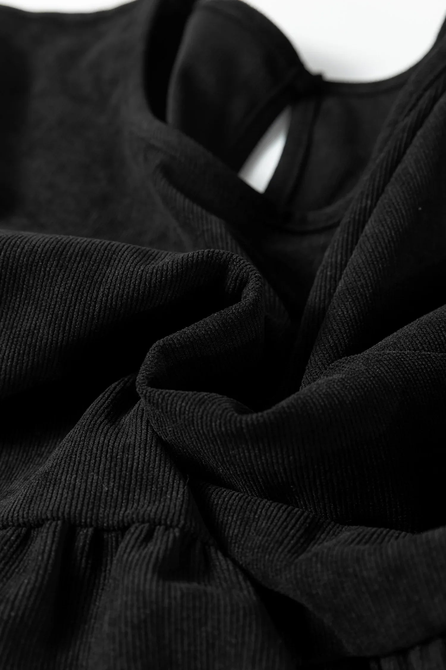 Black Lantern Sleeve Tiered Mini Dress - MarkoFit