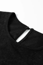 Black Lantern Sleeve Tiered Mini Dress - MarkoFit