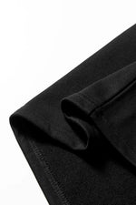 Black Varsity Contrast Banded Sleeve Shift Sweatshirt Dress - MarkoFit