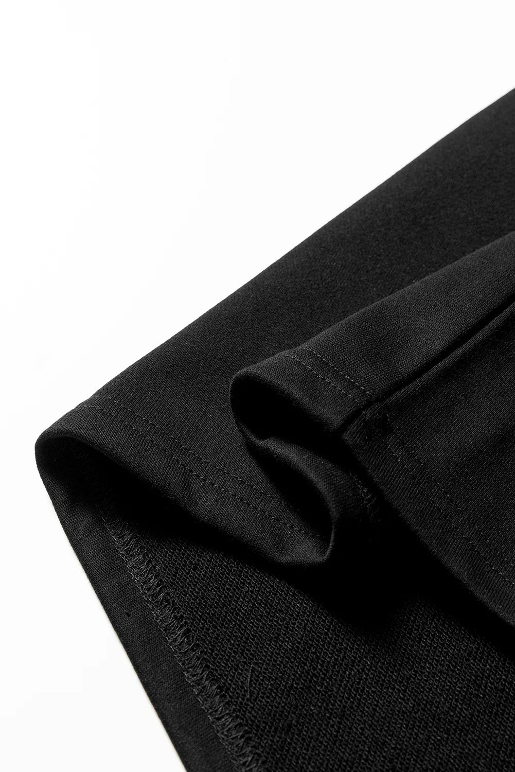 Black Varsity Contrast Banded Sleeve Shift Sweatshirt Dress - MarkoFit