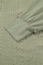 Laurel Green Jacquard Frilled Ruffled Long Sleeve Mini Dress - MarkoFit