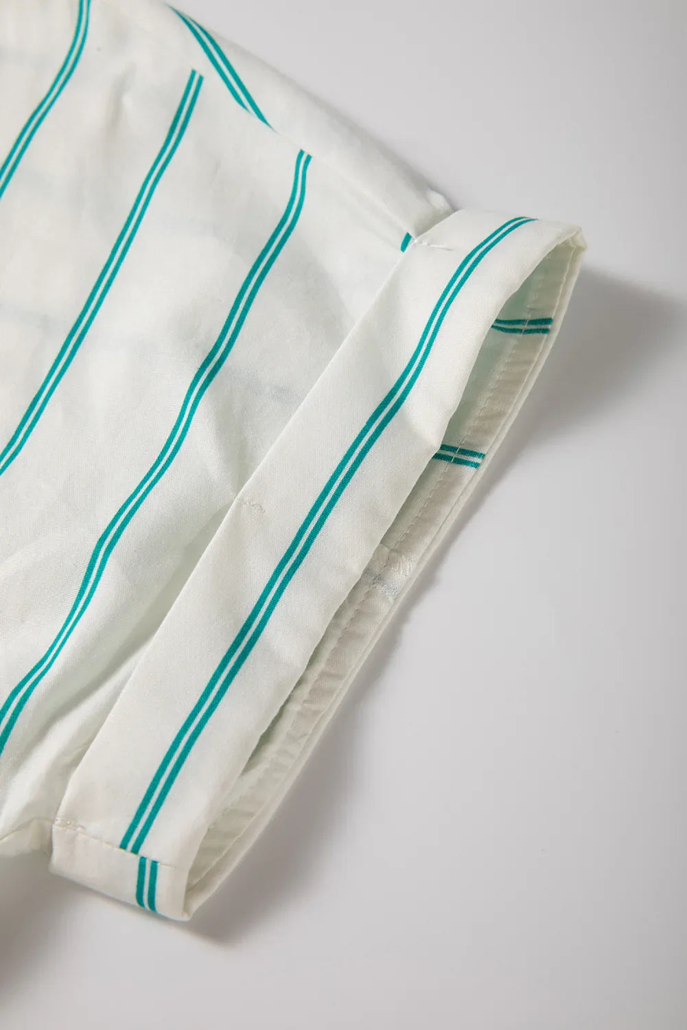 Mint Green St Patricks Striped Wide Short Sleeve Shift Mini Shirt Dress - MarkoFit