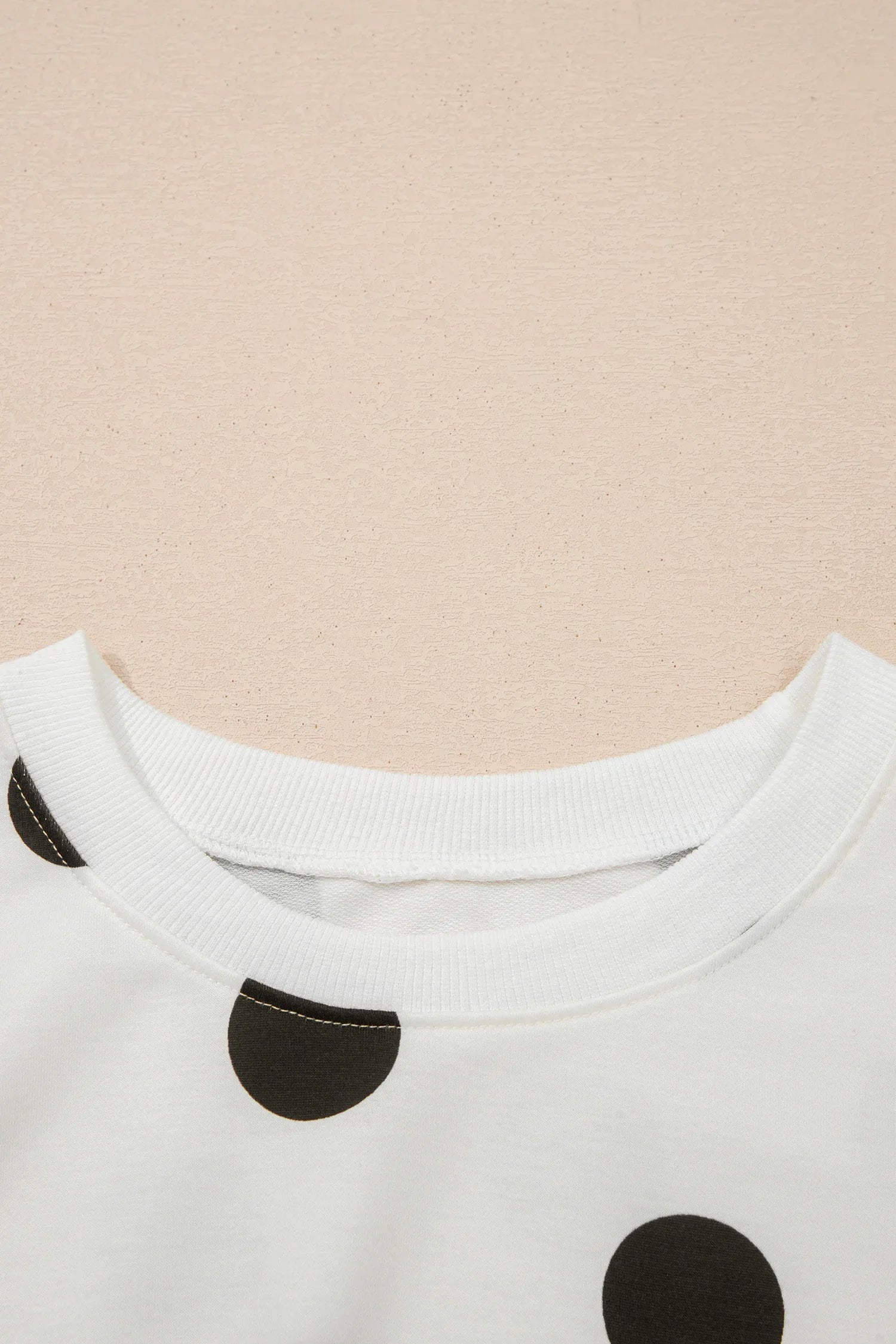 White Polka Dot Printed Long Sleeve Flared Mini Dress - MarkoFit