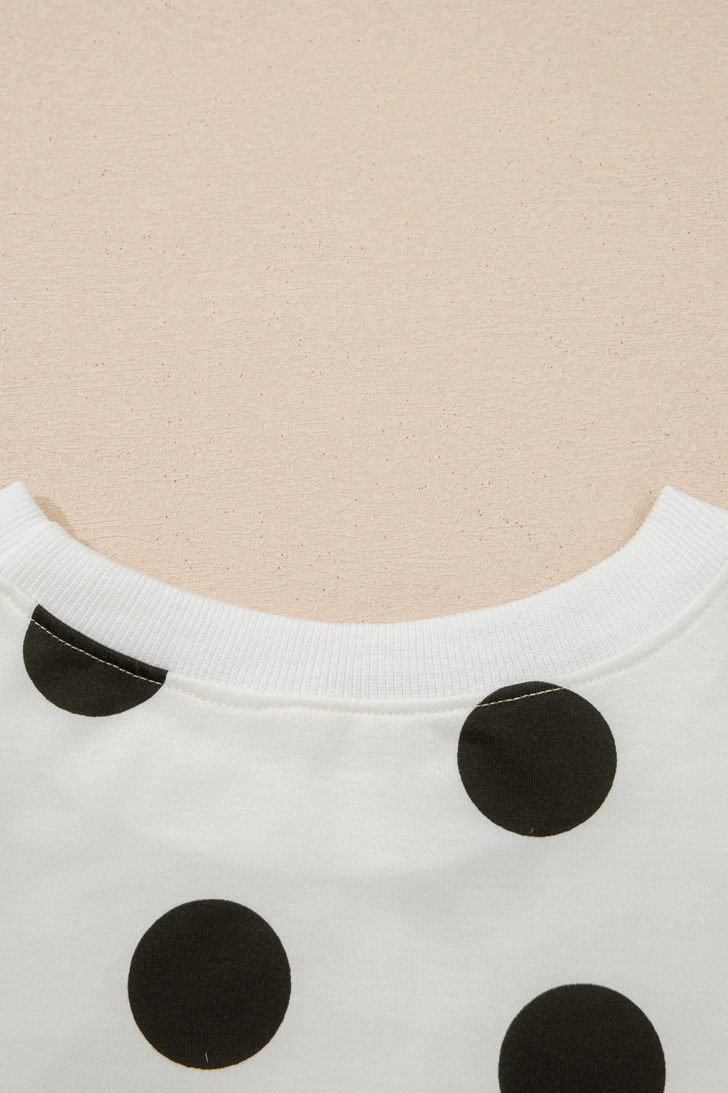 White Polka Dot Printed Long Sleeve Flared Mini Dress - MarkoFit