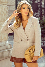 Oatmeal Single Breasted Elegant Suit Jacket - MarkoFit