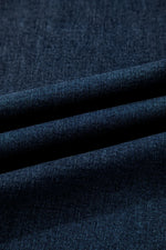 Dirty blue Plus Size Elastic Waist Ruffled Wide Leg Denim Pants - MarkoFit