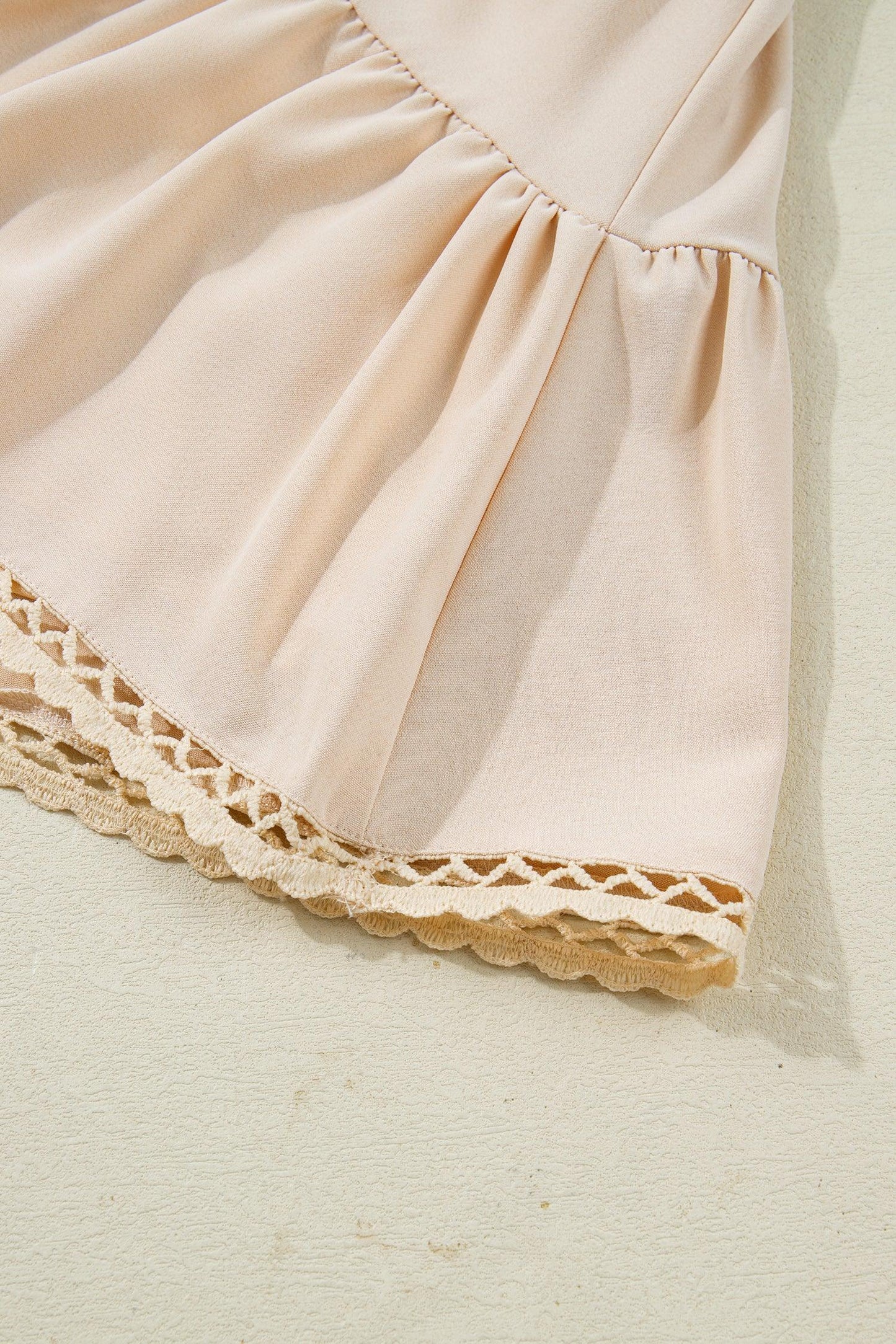 Parchment Plus Size Frilled Elastic Waist Lace Trim Boho Ruffled Shorts - MarkoFit