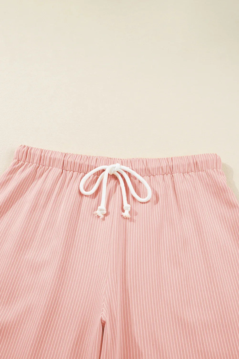 Pink Stripe Drawstring Plus Size Loose Pants - MarkoFit