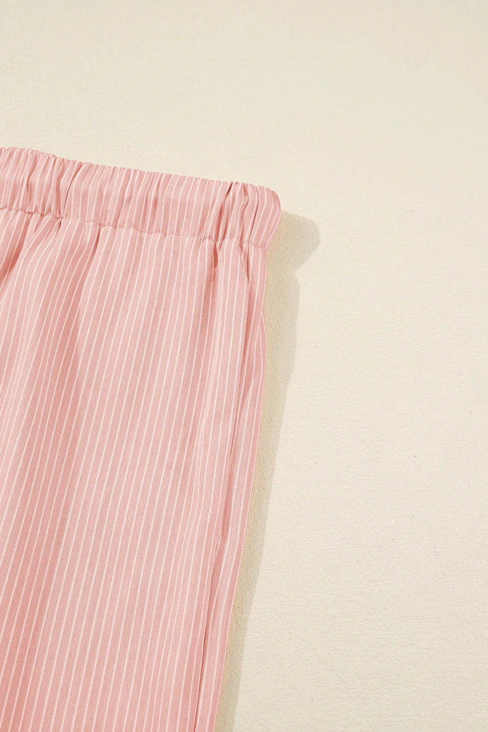 Pink Stripe Drawstring Plus Size Loose Pants - MarkoFit