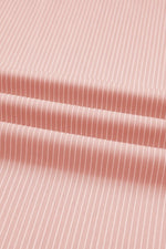 Pink Stripe Drawstring Plus Size Loose Pants - MarkoFit