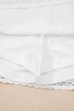 White Plus Size Frilled Elastic Waist Lace Trim Boho Ruffled Shorts - MarkoFit