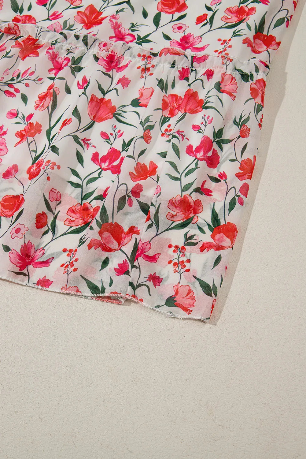 Pink Plus Size Floral Square Neck Puff Sleeve Ruffle Maxi Dress - MarkoFit