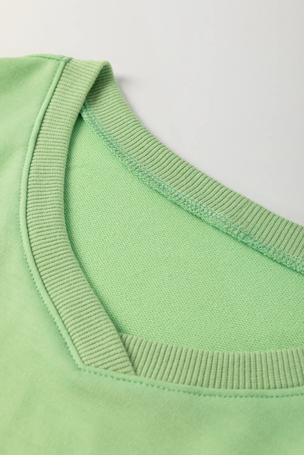 Meadow Mist Green Plus Size V Neck Drop Shoulder Tee Loose Shorts 2pcs Outfit - MarkoFit