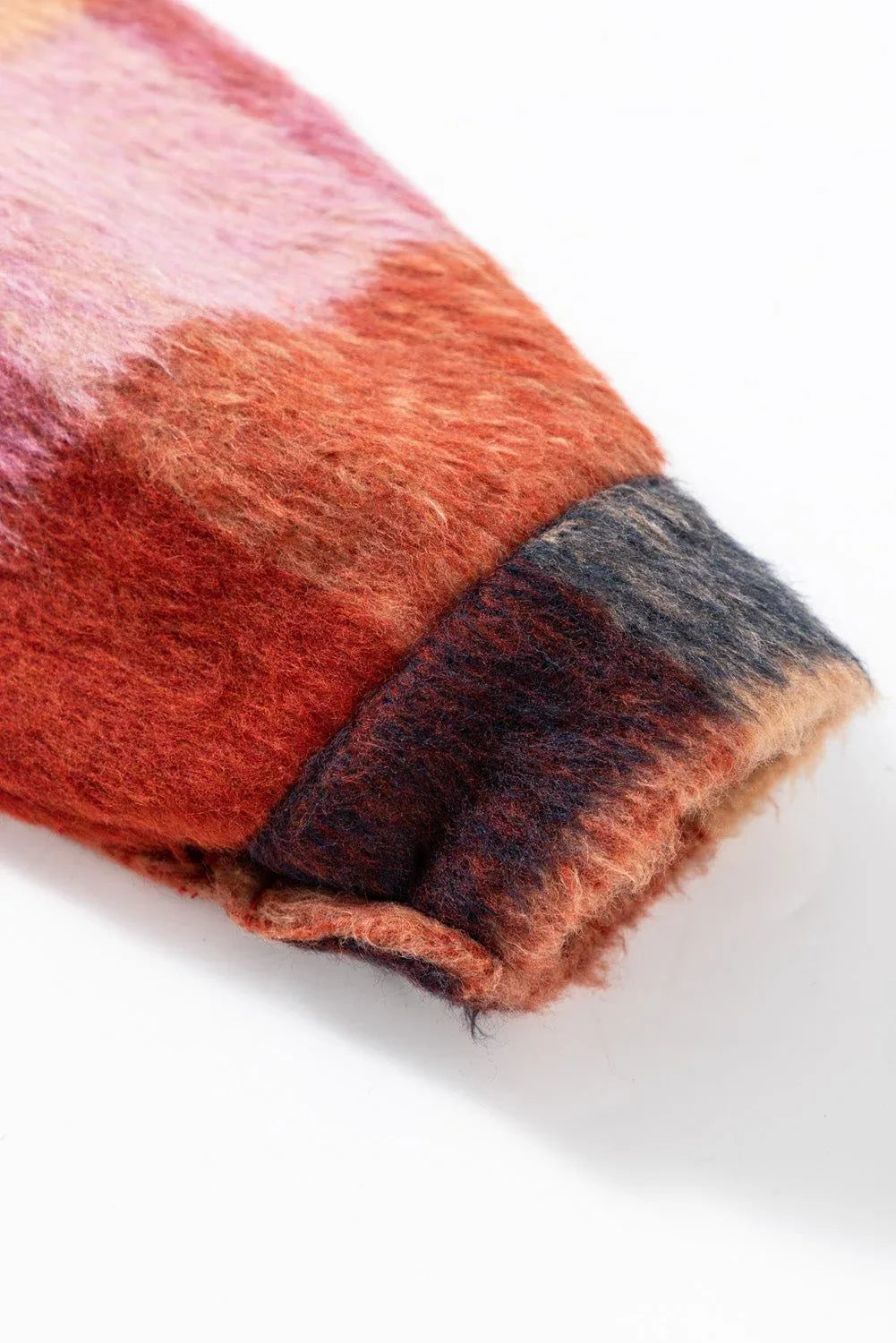 Orange Plaid Print Flap Pockets Buttoned Casual Plus Size Jacket - MarkoFit