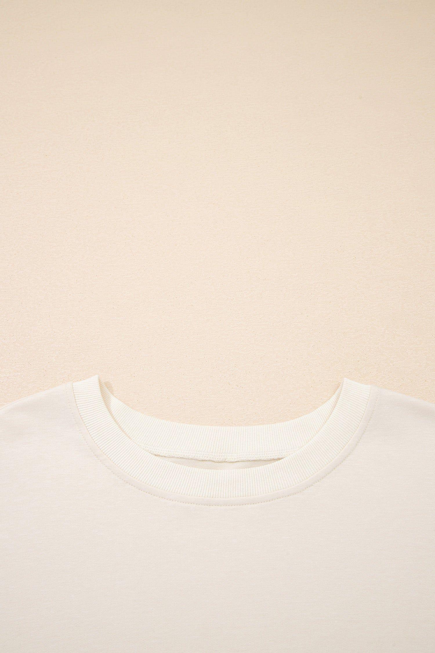 Apricot Camo Print Patchwork Sleeve Raw Hem Plus Size Sweatshirt - MarkoFit