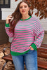 Pink Stripe / 3X / 95%Polyester+5%Elastane