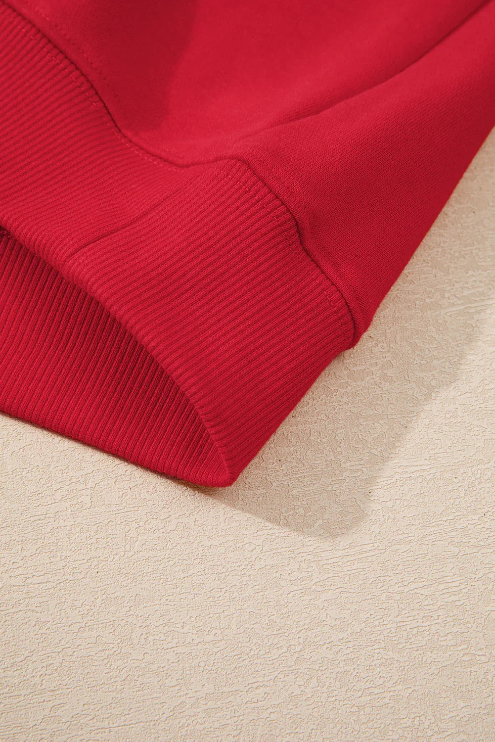 Racing Red Solid Crew Neck Drop Shoulder Plus Size Sweatshirt - MarkoFit