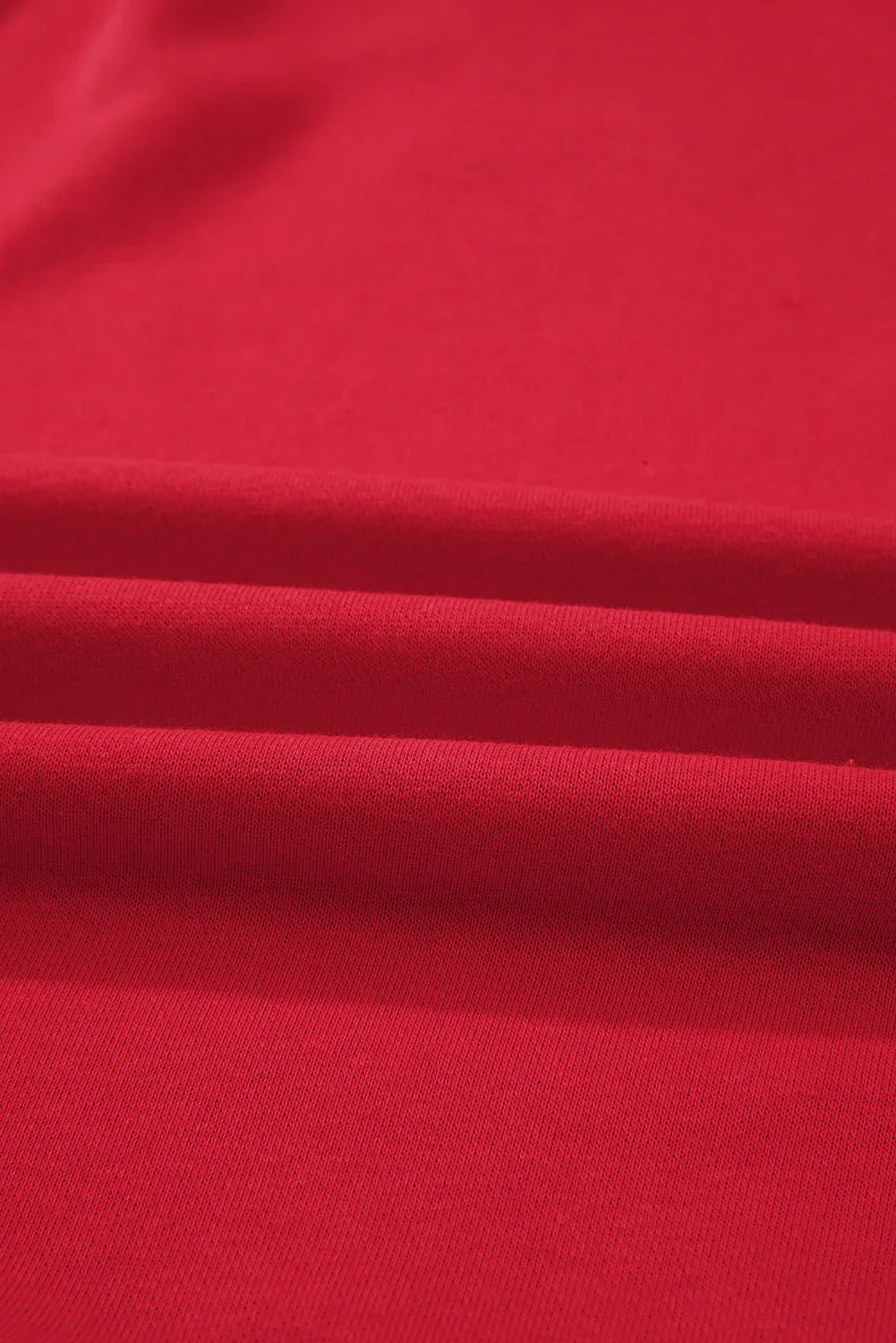 Racing Red Solid Crew Neck Drop Shoulder Plus Size Sweatshirt - MarkoFit