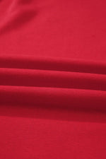 Racing Red Solid Crew Neck Drop Shoulder Plus Size Sweatshirt - MarkoFit