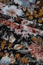 Brown Floral Long Sleeve High Neck Sheath Mesh Blouse - MarkoFit