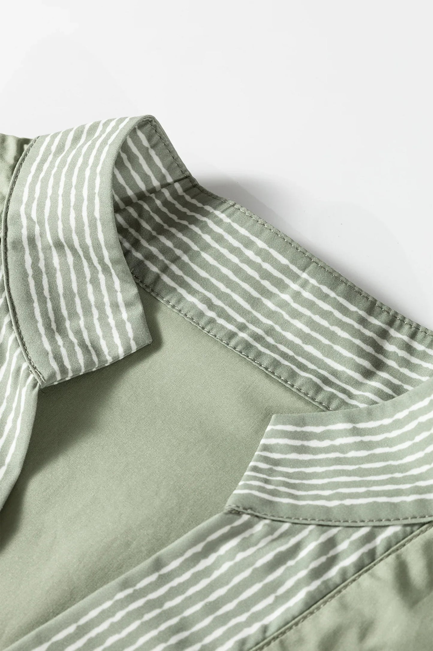 Grass Green Floral Puff Sleeve Contrast V Neck Patchwork Blouse - MarkoFit