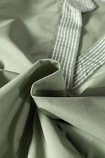 Grass Green Floral Puff Sleeve Contrast V Neck Patchwork Blouse - MarkoFit