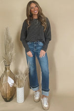 Carbon Grey Twisted Ribbed Dolman Long Sleeve Top - MarkoFit