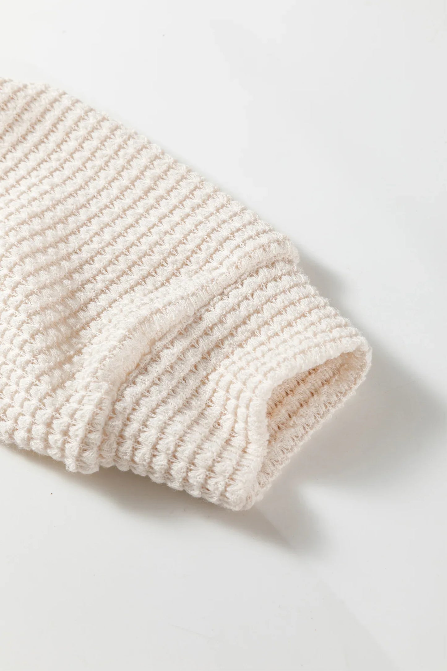 Jet Stream Solid Color Textured Knit Asymmetric Shoulder Long Sleeve Top - MarkoFit