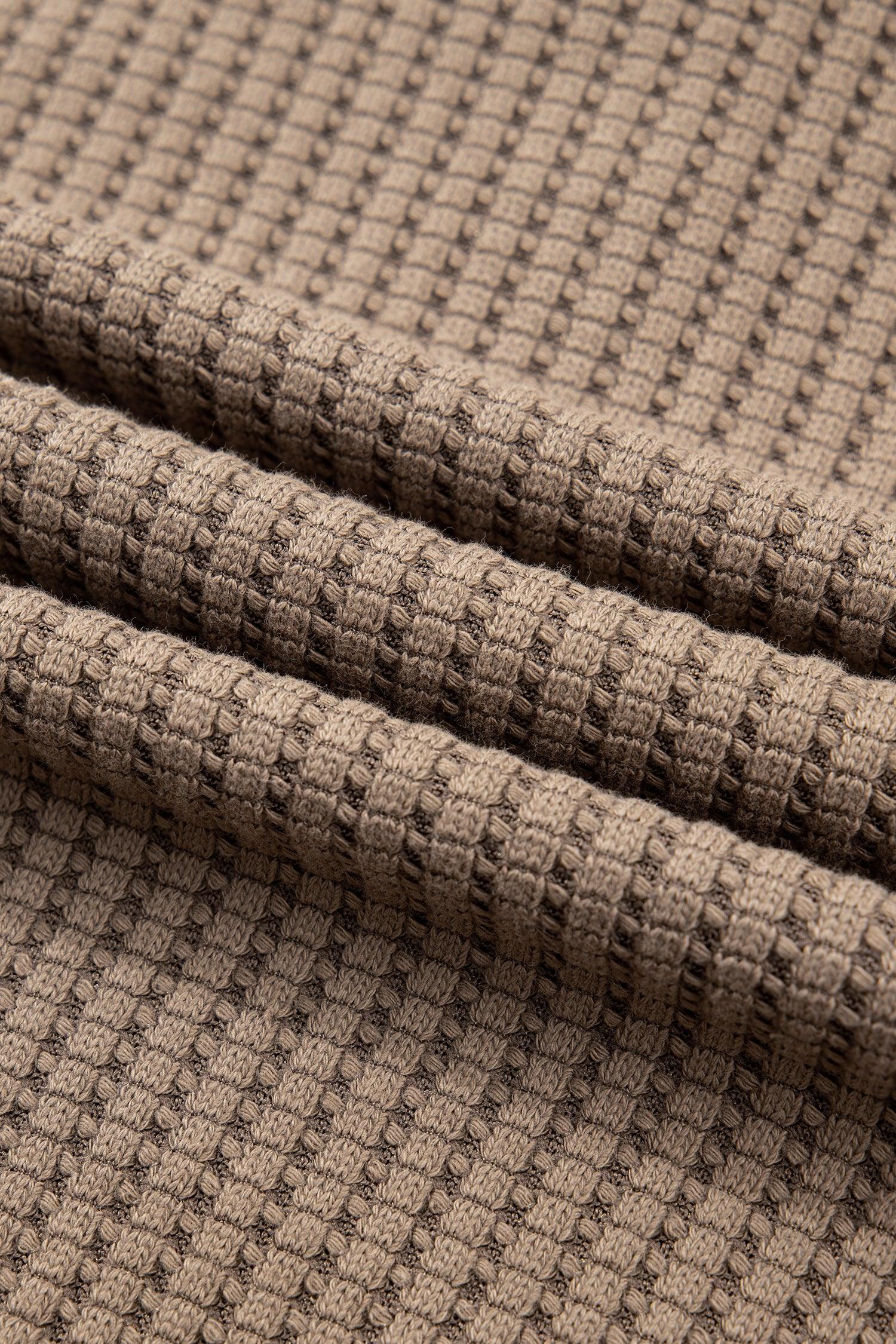 Casual Solid Color Textured Snap Button Collared Baggy Top - MarkoFit