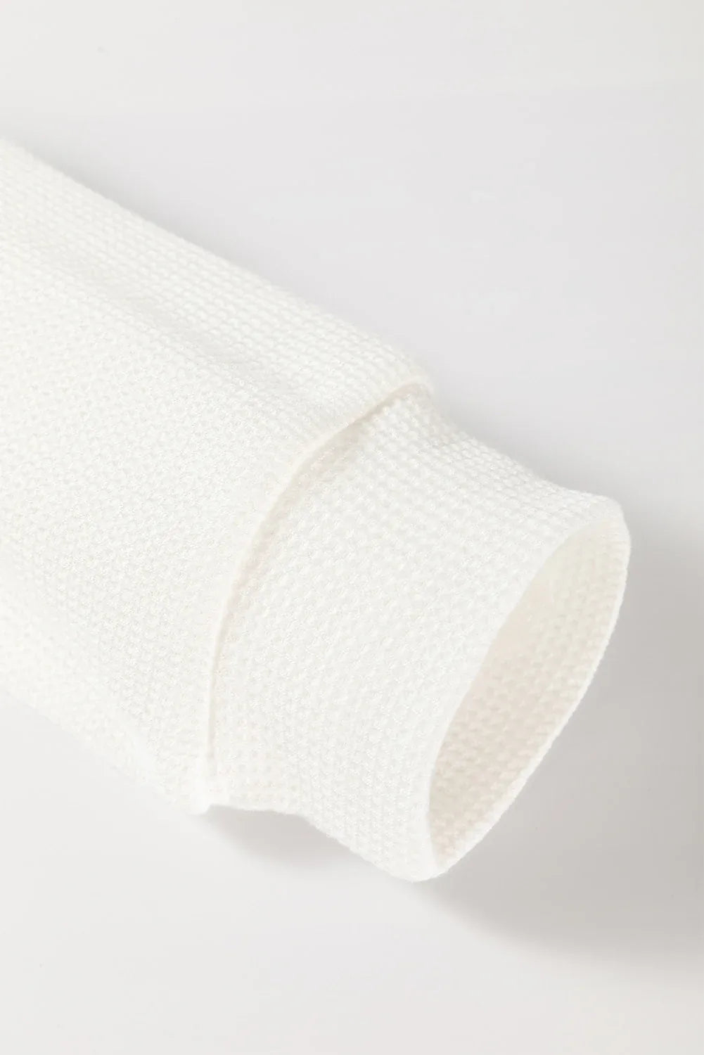 White Floral Patchwork Waffle Knit Raglan Top - MarkoFit