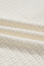 Beige Pineapple Textured Half Button Collared Sweatshirt - MarkoFit