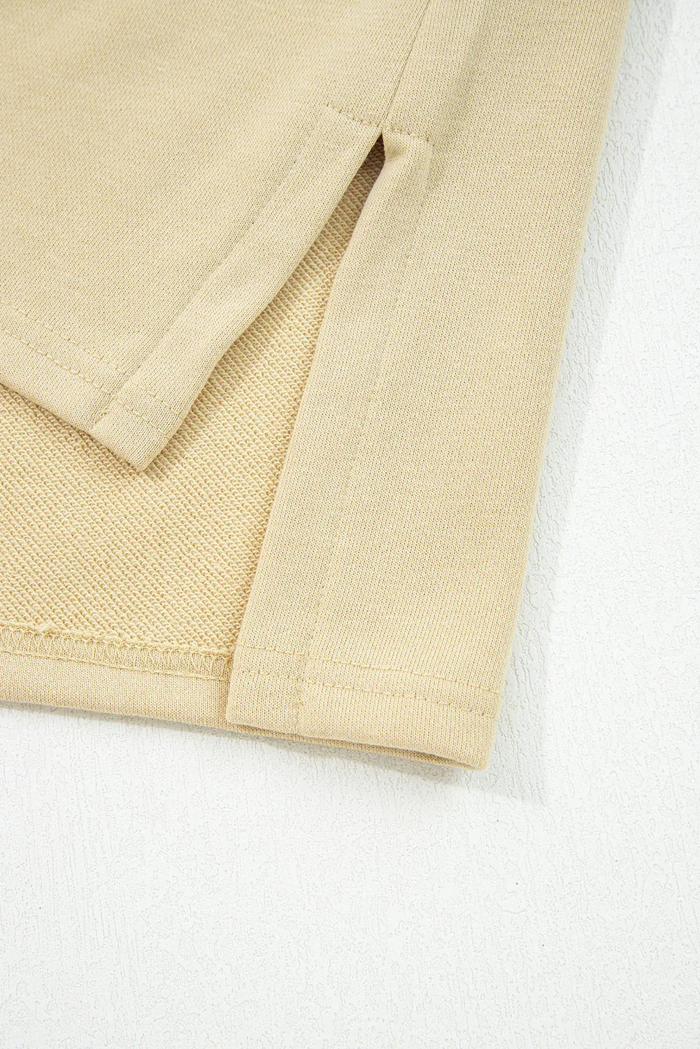 Pale Khaki Floral Applique Baggy Pullover Sweatshirt - MarkoFit