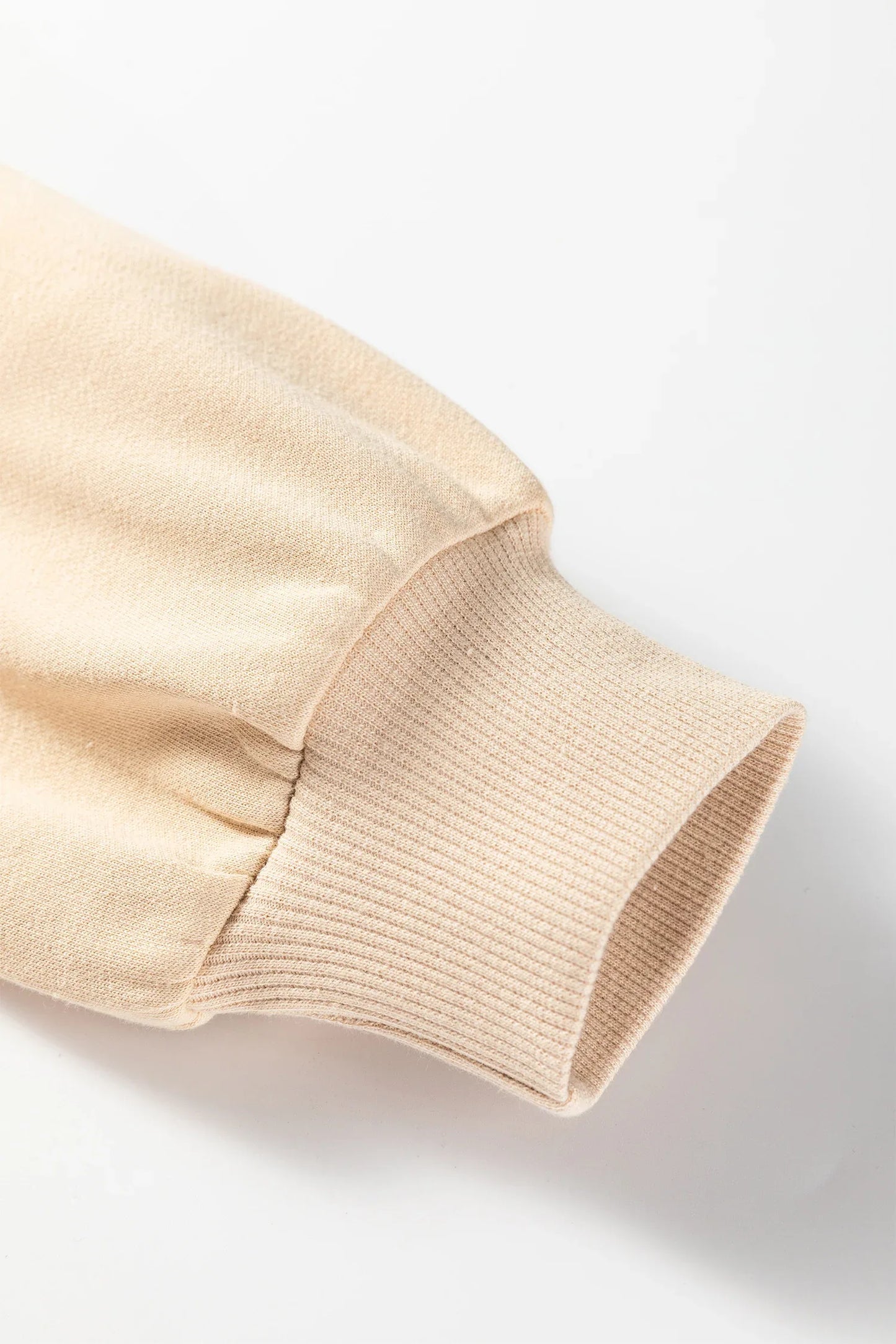 Parchment Embroidered Flower Pattern Drop Shoulder Sweatshirt - MarkoFit