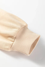 Parchment Embroidered Flower Pattern Drop Shoulder Sweatshirt - MarkoFit