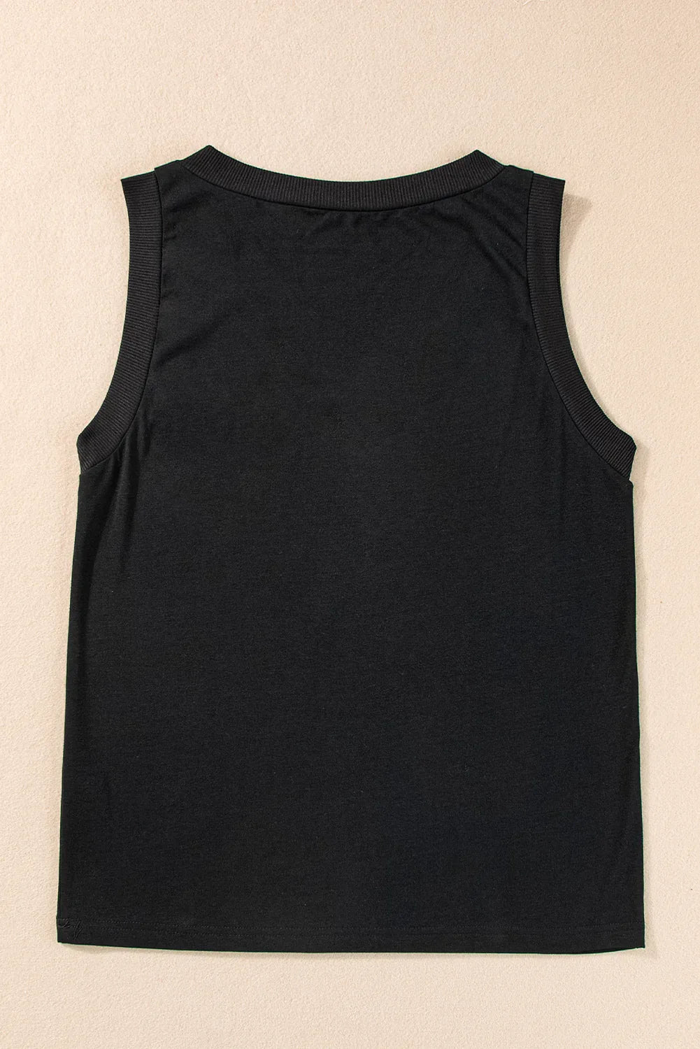 Black Ribbed V Neck Tank - MarkoFit