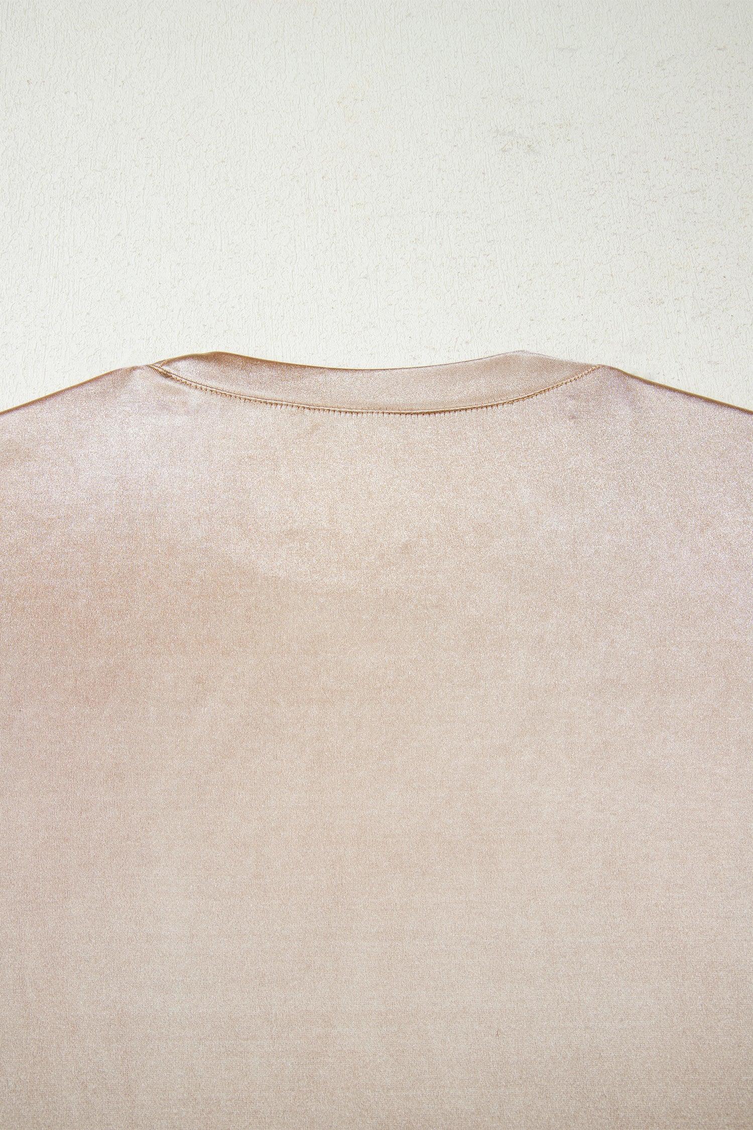 Gold Round Neck Metallic Tank Top - MarkoFit