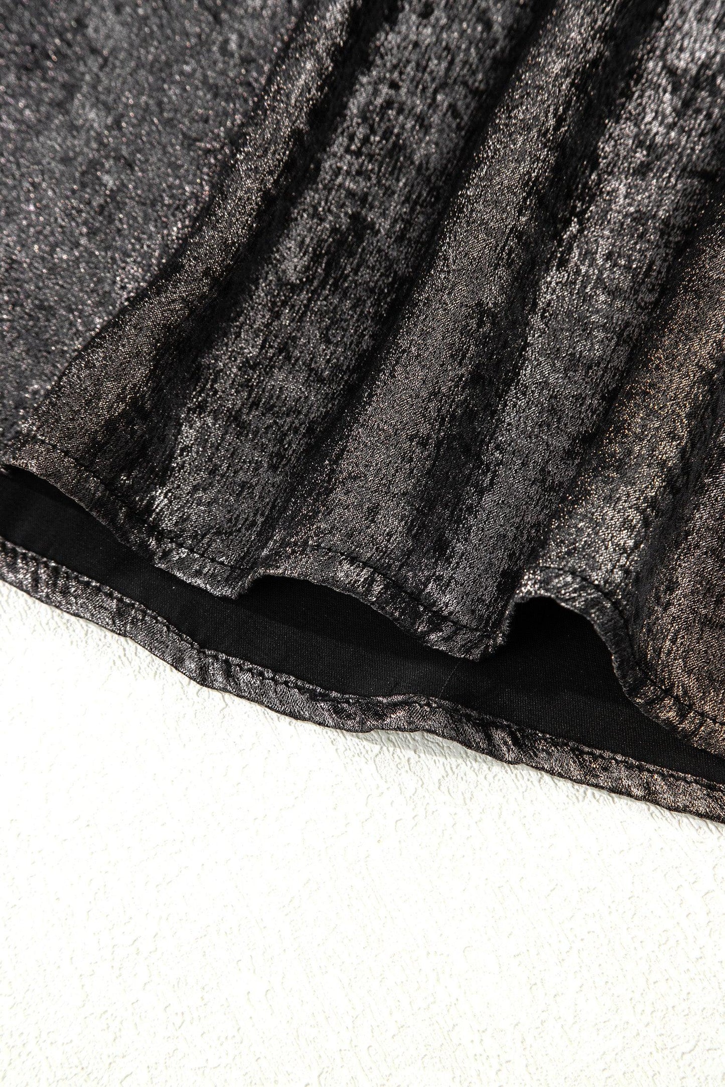 Silvery Metallic Round Neck Ruffle Trim Sleeveless Top - MarkoFit