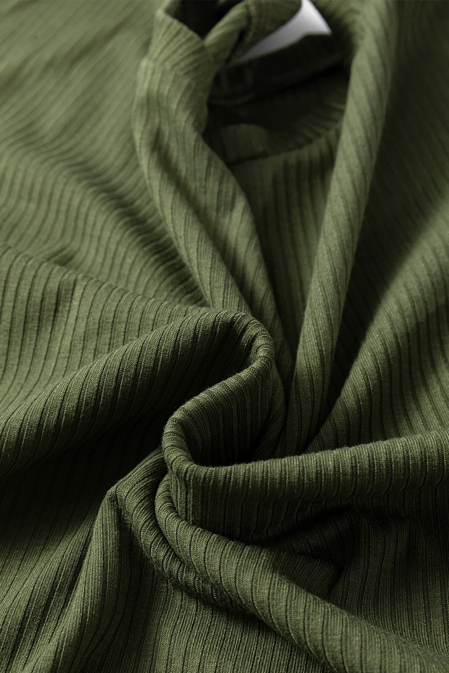 Jungle Green Solid Color Ribbed Ruffled Short Sleeve T Shirt - MarkoFit